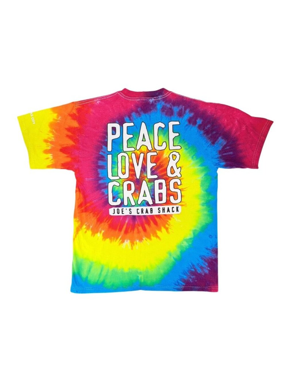 Vintage Joe's Crab Shack Tie-Dye Peace Love Crabs T-Shirt Men Large Kansas City - Picture 2 of 9